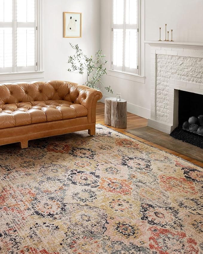 Loloi Jocelyn Collection JOC-07 Khaki/Multi 2'-3" x 7'-6" .38" Thick Runner Rug