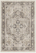 RUGGABLE Washable Vintage Area Rug – Kamran Hazel 4x6, Stain-Resistant, Non-Slip – Medium Machine Washable Rugs for Living Room, Bedroom, Hallway, Entryway & Office–with Standard Pad