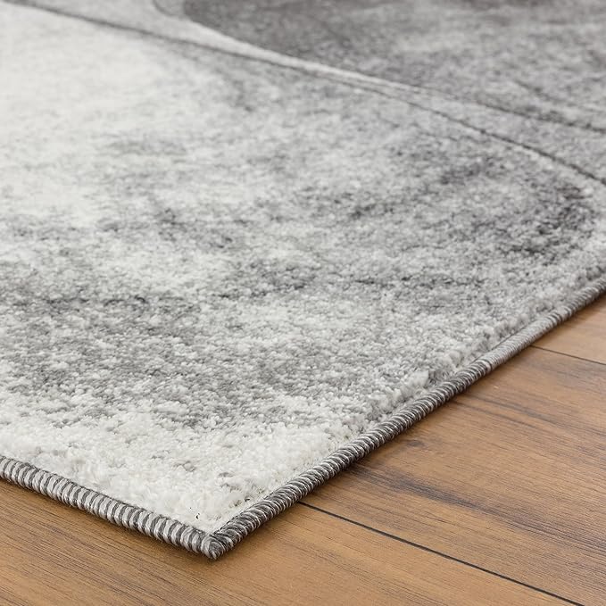 LUXE WEAVERS Spiral Abstract Gray 5x7 Area Rug