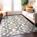 Rugshop Cozy Moroccan Trellis Gray/Cream 5'3" x 7'3" Indoor Shag Area Rug
