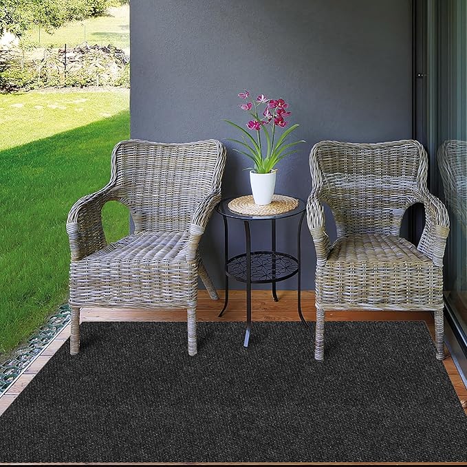 Ottomanson Commercial Scrape Rib Entry Mat – Heavy Duty Ribbed Floor Mat for High Traffic – Non Slip Rubber Back, Waterproof – Indoor Outdoor Use for Offices, Schools, Lobbies, 2' x 40', Black