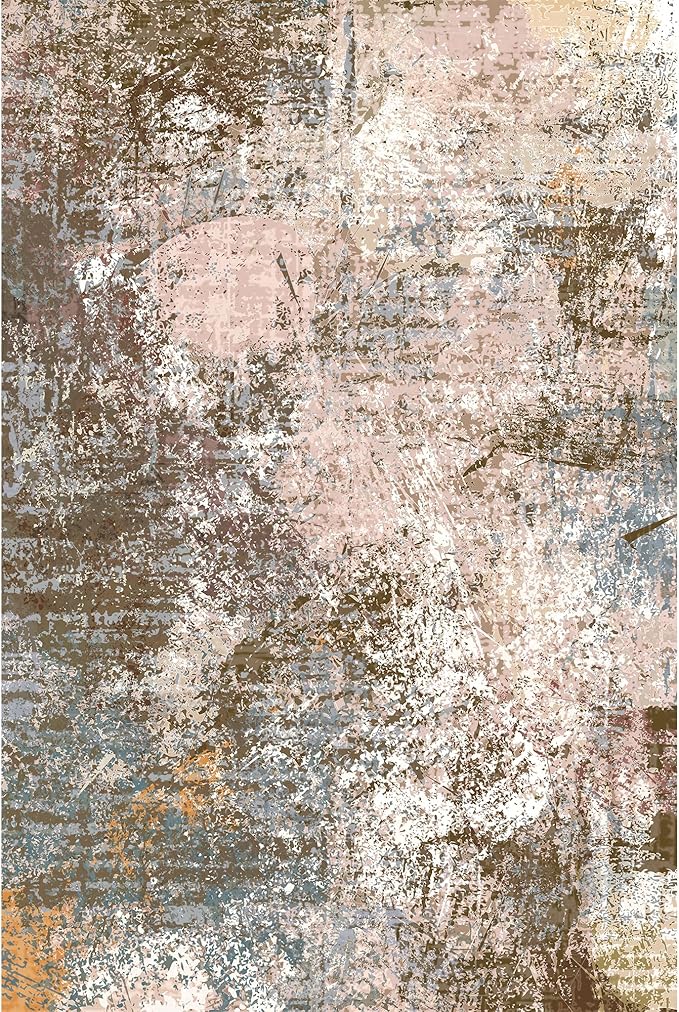 Arbosofe Modern Abstract Rug for Living Room, 6'x9' Washable Area Rug with Non-Slip Backing & Short Pile, Large Carpet with Abstract Pattern for Living Room Bedroom and Dining Floor Carpet Brown