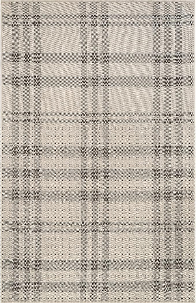 CAMILSON Easy Jute Rug 9x12, Indoor Outdoor Off-White Color Fiber Area Rugs for Living Room Patio and Dining Room Rug, Checkred Boho Woven Design, Easy-Cleaning, Washable Outside Carpet (9 x 12)