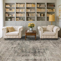 5x8 Dark Rug for Living Room, Vintage Unique Area Rug for Mudroom, Home Office, Dining Room, Washable Non Slip Brown Taupe Décor