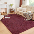 Andency 6x9 Area Rugs Burgundy,Large Shag Fluffy Soft Shaggy Rugs for Living Room Bedroom, Non-Slip Thick Plush Carpet for Kids Girls and Boys, Dorm Nursery Home Decor Aesthetic