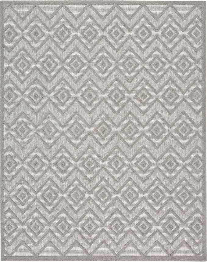 Nourison Home Versatile Silver Grey 7' x 10' Area Rug - Easy Clean, Non Shedding, Bed Room, Living Room, Dining Room, Kitchen (7' x 10')