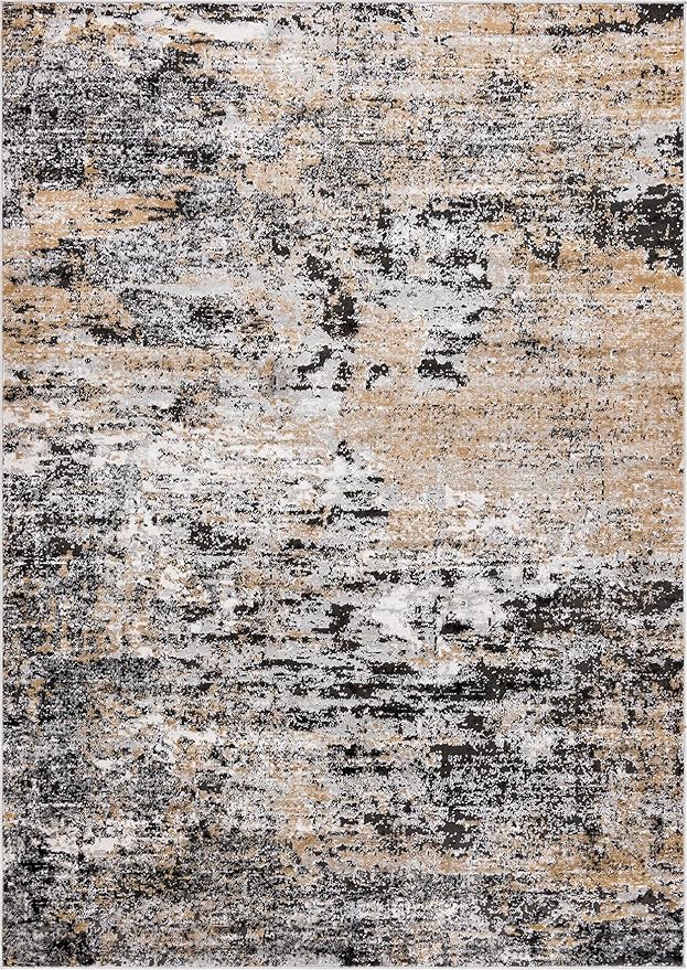 Rugs.com Leipzig Collection Area Rug – 7X10 Beige Low-Pile Rug Perfect for Bedrooms, Dining Rooms, Living Rooms