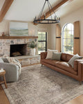 Loloi Magnolia Home by Joanna Gaines Millie Collection MIE-03 Charcoal/Dove 3'-6" x 5'-6", .25" Pile Height, Accent Rug