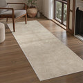 Art&Tuft 2x5 Runner Rug - Washable Runner Rugs, Non-Slip Runner Rug for Hallway, High Low Pile Textured Stripe 2x5 Rug Runner Throw Carpet for Entrance Entryway Bedroom Living Room Kitchen, Beige