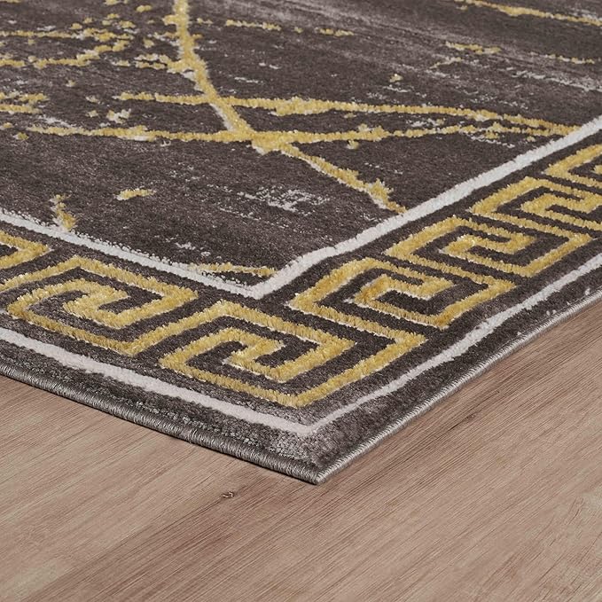 GLORY RUGS Area Rugs Marble 8x10 Brown Gold Carpet Modern Abstract Rug Living Room Dining Bedroom Rug