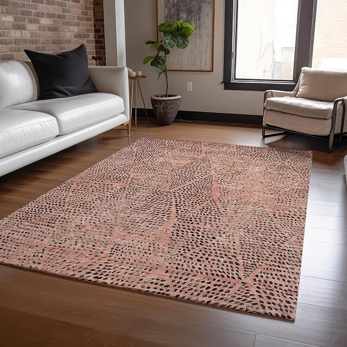 Addison Rugs Chantille ACN591 Salmon 8' x 10' Indoor Outdoor Area Rug, Easy Clean, Machine Washable, Non Shedding, Bedroom, Living Room, Dining Room, Kitchen, Patio Rug