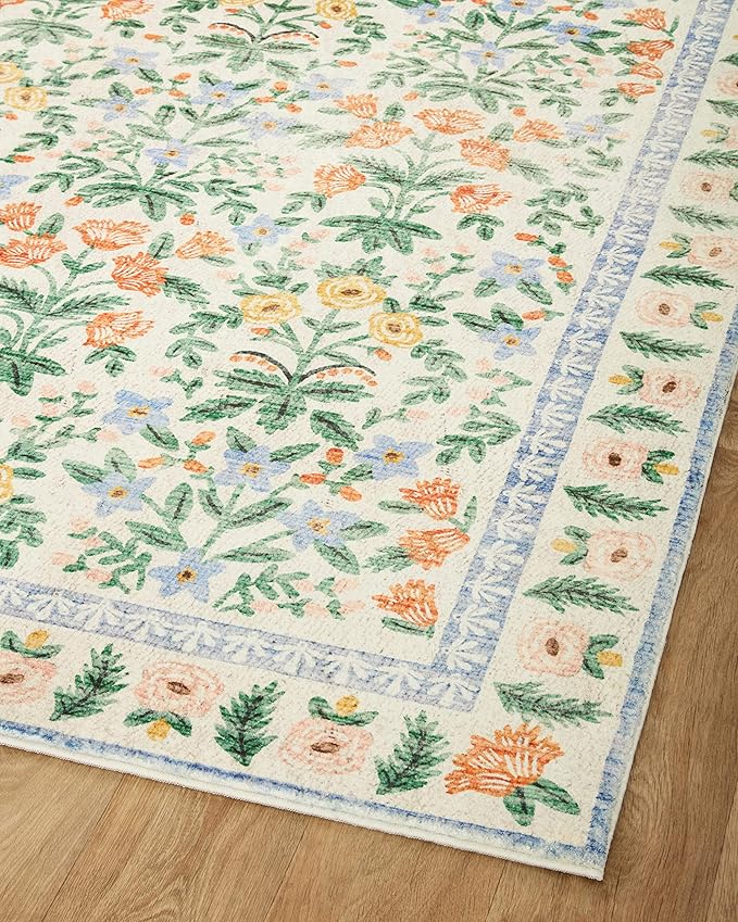 Loloi Rifle Paper Co. Eden Collection EDE-02 Mughal Garden Cream 2'-3" x 3'-9" Accent Rug feat. CloudPile™