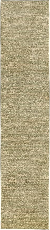 Nourison Home Nourison Essentials Green Gold 2'2" x 7'6" Area Rug - Easy Clean, Non Shedding, Bed Room, Living Room, Dining Room, Kitchen (8' Runner)