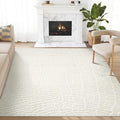 Abani Cream Area Rug for Living Room, Bedroom - Pebble Pattern - 5 x 8 - Durable & Easy to Clean