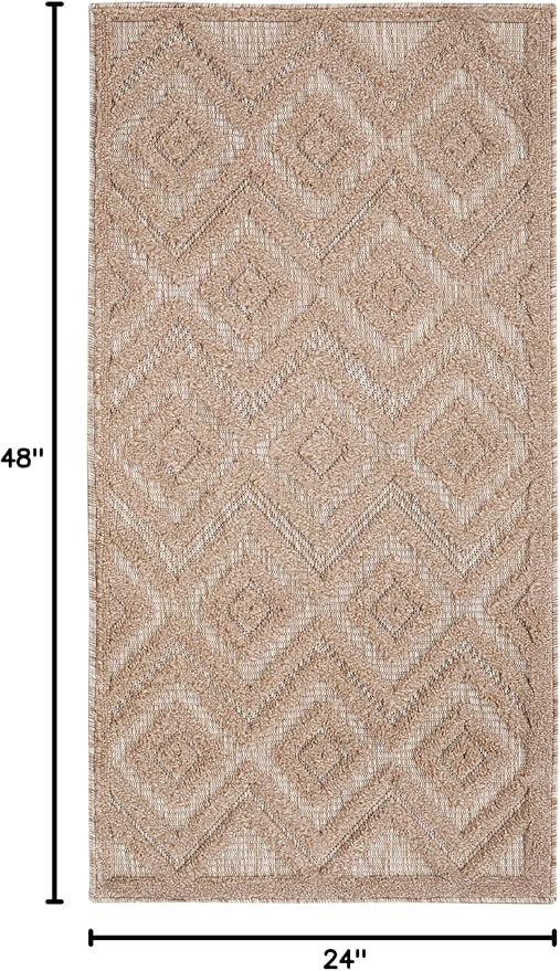 Nourison Home Versatile Natural Beige 2' x 4' Area Rug - Easy Clean, Non Shedding, Bed Room, Living Room, Dining Room, Kitchen (2' x 4')