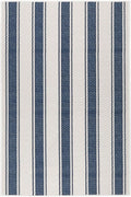 Dash & Albert Awning Stripe Blue Machine Washable Rug, 2 X 3 Feet, Blue Stripe Pattern