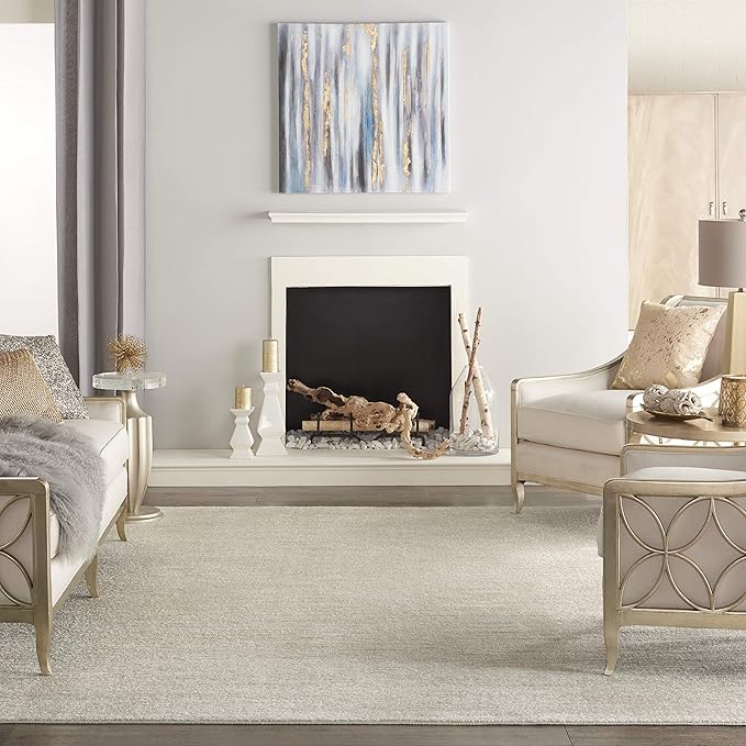 Nourison Home Nourison Essentials Ivory Beige 10' x 14' Area Rug - Easy Clean, Non Shedding, Bed Room, Living Room, Dining Room, Kitchen (10' x 14')