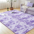Andency Soft Area Rugs for Living Room Bedroom, 3x5 Non-Slip Fluffy Shag Carpet, Indoor Floor Fuzzy Shaggy Living Room Plush Rug for Kids Dorm Nursery Home Decor Aesthetic, Tie-Dyed Purple