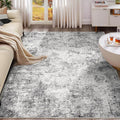 Area Rug Living Room Rugs-Washable Neutral Modern Abstract Soft Thin Large Rug Indoor Floor No Slip Rug Carpet for Bedroom Under Dining Table Home Office Decor-Grey-10'x 13'(Rectangular)