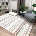 Alfa Rich 5x8 Mauve Off White Washable Area Rugs for Living Room Bedroom Kitchen Decor Cotton Rug