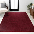 JONATHAN Y Haze Solid Low-Pile Dark Red Indoor Area Rug 3x5, Coastal,Bohemian,Minimalist,Classic, Easy-Cleaning for Living Room,Bedroom,Kitchen,Pet Friendly,Non-Shedding (SEU100Q-3)