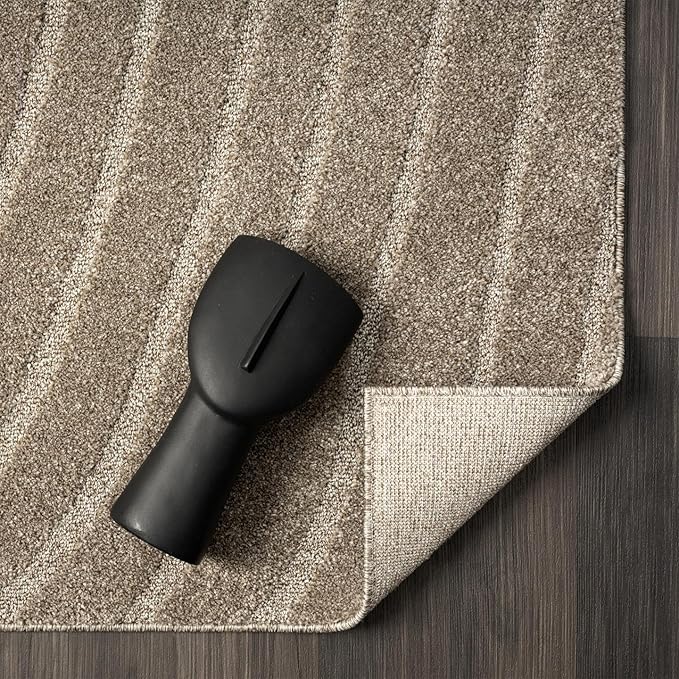 LUXE WEAVERS Modern Geometric Wave Taupe 6x9 Area Rug