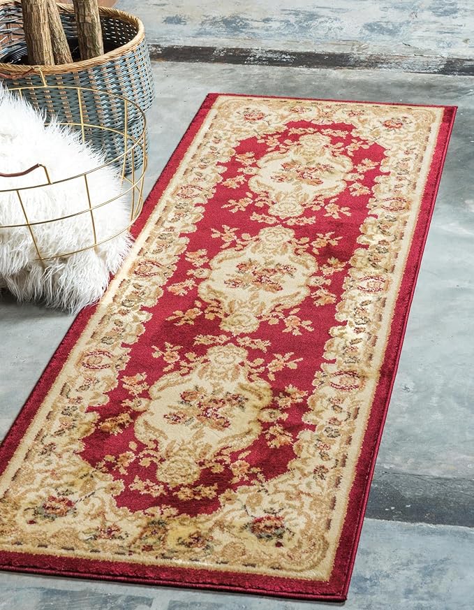 Rugs.com Chateau Collection Rug - 13 Ft Runner Red Medium Pile Rug