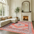 Fame Rugs Turkish Rug. Washable Vintage Oriental Antique Inspired Traditional Doormat Small Modern Area Rugs Luxury Entryway Entry Bedroom Bathroom Kitchen (380TT, 5'9 x 8'9)