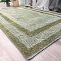 Alfa Rich 5x8 Green Washable Area Rugs for Living Room Bedroom Kitchen Cotton Pet Friendly Rug