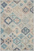 Dash and Albert Pali Machine Washable Area Rug - 4' x 6' Blue - Geometric Accent Rug - Anti-Slip Backing, Lightweight, Machine Washable, High Traffic Areas Kitchen, Mudroom, Laundry Room
