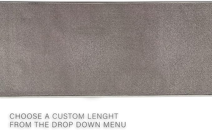 Custom Made Runner Rug Low Pile with Rubber Backing for Kitchen Foyer Hallway Entry Choose Your Length Size 31 Inch Wide Solid and Plain Dark Grey Color (3 feet x 31 Inch)