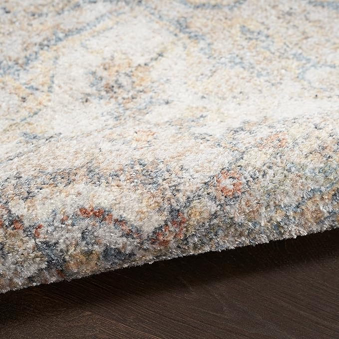 Nourison Home Astra Machine Washable Grey Multicolor 2'2" x 12' Area Rug - Easy Clean, Non Shedding, Bed Room, Living Room, Dining Room, Kitchen (12' Runner)
