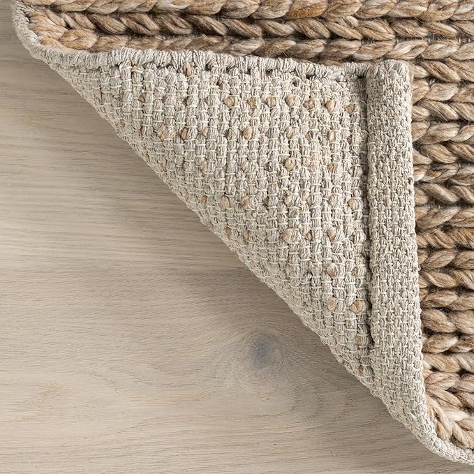 Nuloom Penelope Tan, 3' x 5', Hand-Braided, Wool & Cotton, Soft and Textured, High Traffic, Stain Resistant, Easy Clean, Durable Area Rug for Bedroom, Living Room, Dining, Foyer, Entryway