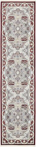 Unique Loom Narenj Collection Classic Traditional Medallion Textured Design Area Rug, 3 x 13 ft, Burgundy/Tan