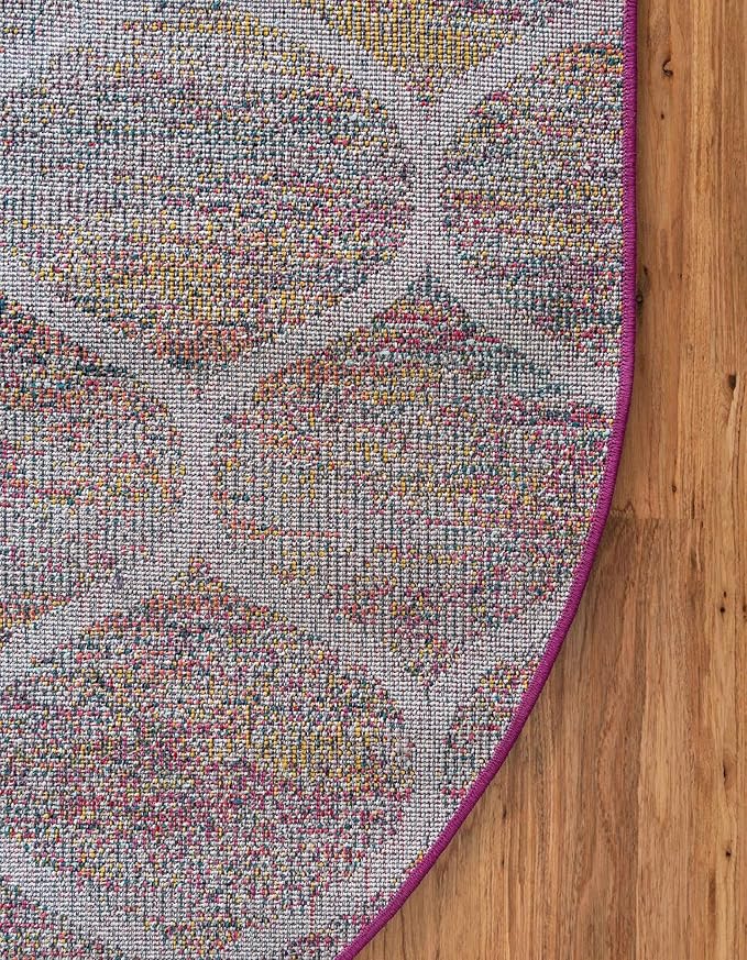 Rugs.com Lattice Frieze Collection Rug – 6' x 9' Oval Multi Medium Rug Perfect for Living Rooms, Large Dining Rooms, Open Floorplans