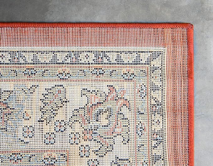 Unique Loom Sialk Hill Collection Area Rug - Washington (5' 1" x 8' Rectangle Terracotta/Cream)