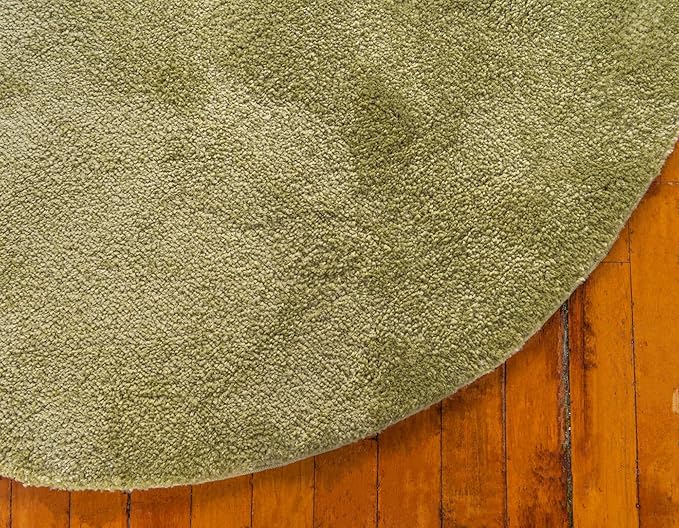 Unique Loom Solo Collection Area Rug - Calabasas (6' 1" Round, Light Green)