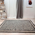 Alfa Rich 4x6 Leopard Beige Black Washable Area Rugs for Living Room Bedroom Kitchen Cotton Rug