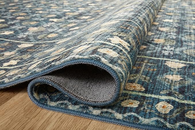 Loloi Rifle Paper Co. Eden Collection EDE-03 Lattice Indigo 2'-3" x 3'-9" Accent Rug feat. CloudPile™