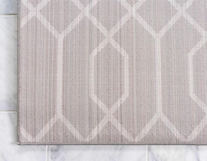 Unique Loom Marilyn Monroe Glam Collection Area Rug - Trellis (2' x 10' Runner, Gray Silver/ Silver)