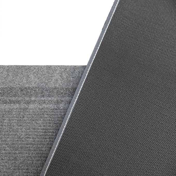 English Home Custom Size Non Slip Striped Design Light Weight Durable PVC Backing Thin Pile Runner Rug (36" x 2')