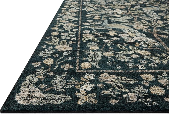 Loloi Rifle Paper Co. Laurel Collection LAU-05 Navy/Multi 2'-8" x 8' Runner Rug
