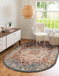 Unique Loom Isabella Collection Area Rug - Adjani (5' 1" x 8' Oval, Multi/ Beige)