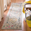 SAFAVIEH Madison Collection Runner Rug - 2'2" x 22', Grey & Yellow, Boho Diamond Distressed Design, Non-Shedding & Easy Care, Ideal for High Traffic Areas in Living Room, Bedroom (MAD418F)