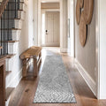 Rugshop Geometric Diamond Stripe Shag Runner Rug White 2' 3" x 12' Great for Long Hallways, Open Entryways, or Galley Kitchens
