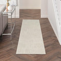 Nourison Home Textured Home Beige Ivory 2'3" x 7'6" Area Rug - Easy Clean, Non Shedding, Bed Room, Living Room, Dining Room, Kitchen (8' Runner)