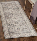 ReaLife Rugs Machine Washable Area Rug - Living Room Bedroom Bathroom Kitchen Entryway Office - Padded Low Pile Stain Resistant Premium - Boho Farmhouse Vintage - Paz - Beige Gray Ivory 2'6" x 8'
