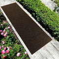 English Home Custom Size Non Slip Striped Design Durable Anti Slip Back Tough Pile Runner Rug for Hallway, Outdoor, Indoor, Commercial, Residential, Pool, Office (Brown, 26" x 12')