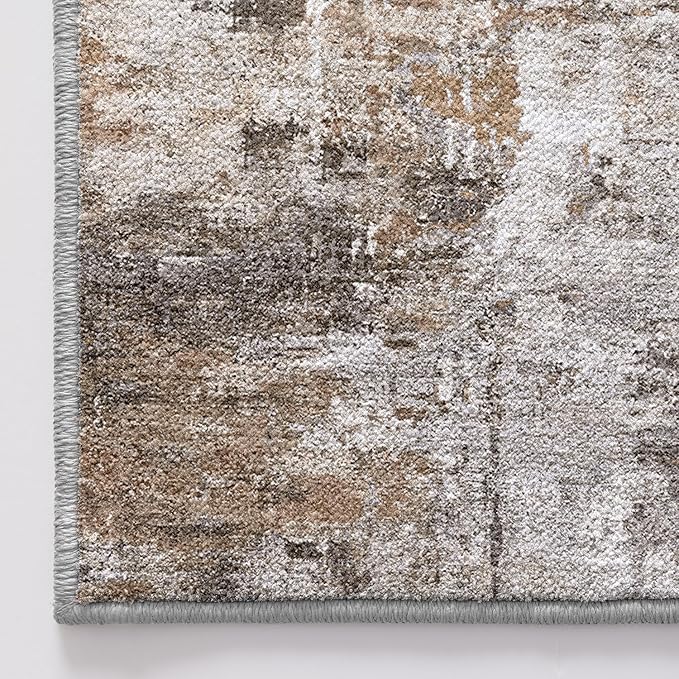 LUMI 8x12 Washable Area Rug for Living Room, Ultra Soft Modern Abstract Rugs Non Slip with Rubber Backing, Low Profile, High Traffic, Stain Resistant Carpets, Ideal for Bedroom, Dining Room, Indoor