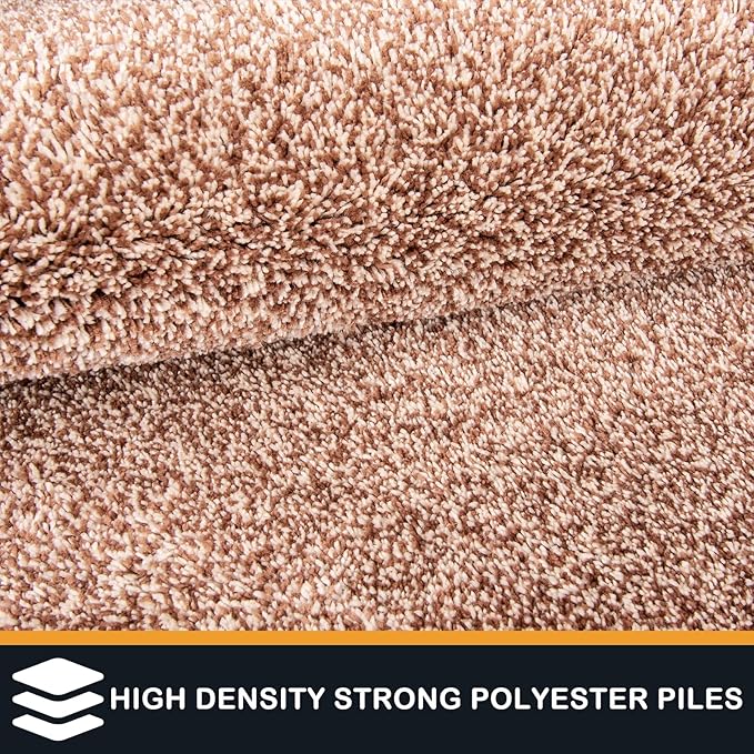 PURRUGS Dirt Trapping Door Mat 34" x 59", Non-Slip Machine Washable Entry Rug, Shoe Scraper, Dog Doormat, Super Absorbent Welcome Mat for Front & Back Door, Muddy Shoes & Paws, Brown-Light Cream